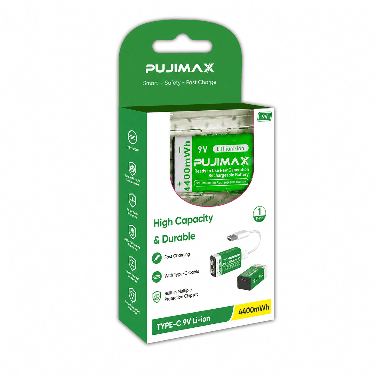Packaged PUJIMAX 9V and cylindrical cell range